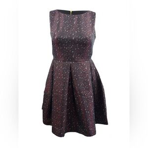 Taylor Maroon and Black Leopard Print Dress size 6